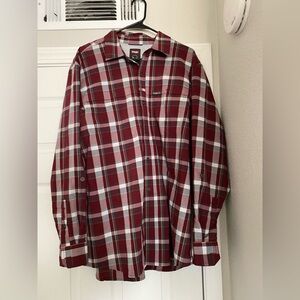 Wrangler Shirt Mens XL Long Sleeve Button up Regular Fit  Red Plaid